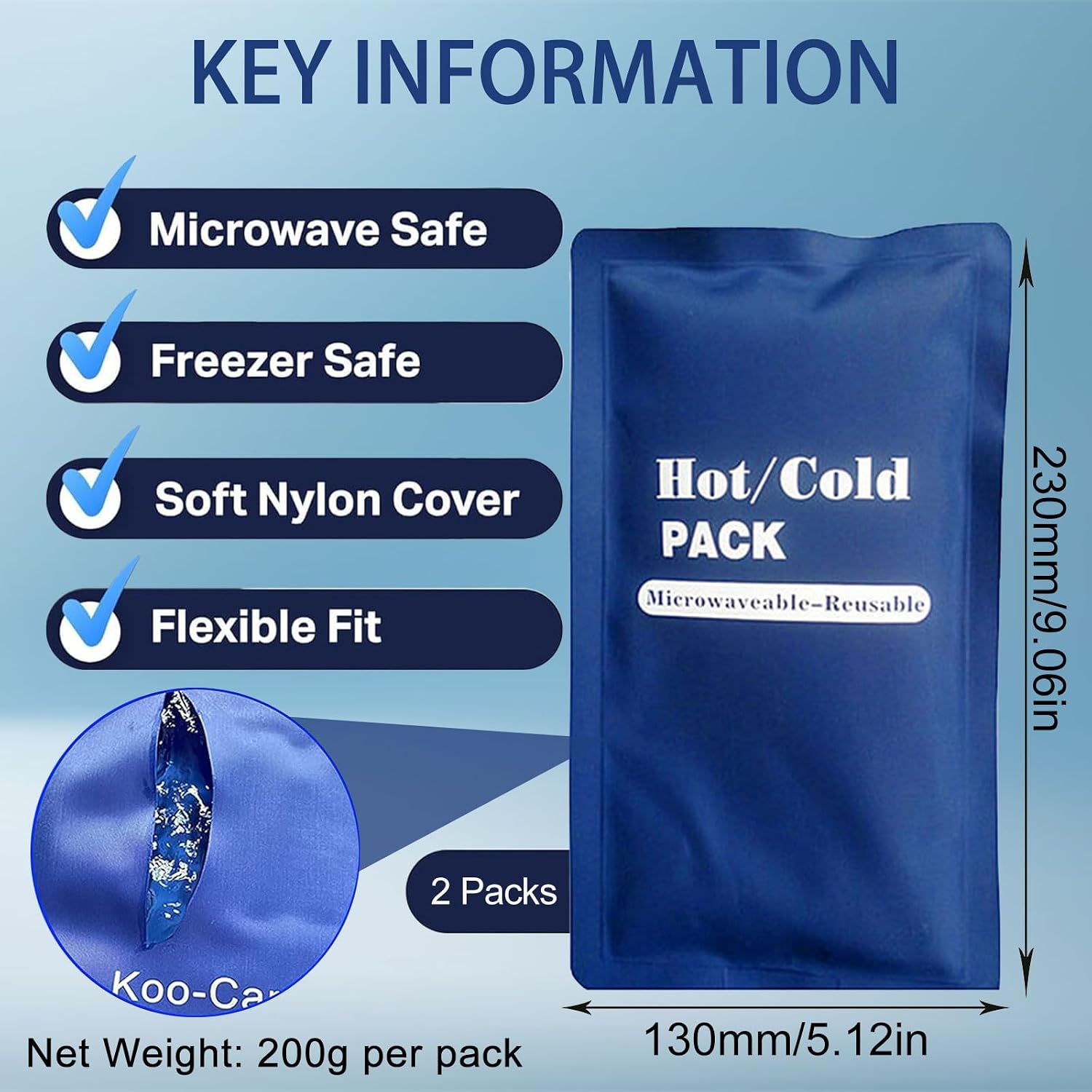 Set 2 Comprese cu Gel Cald și Rece Reutilizabile - imagine 7