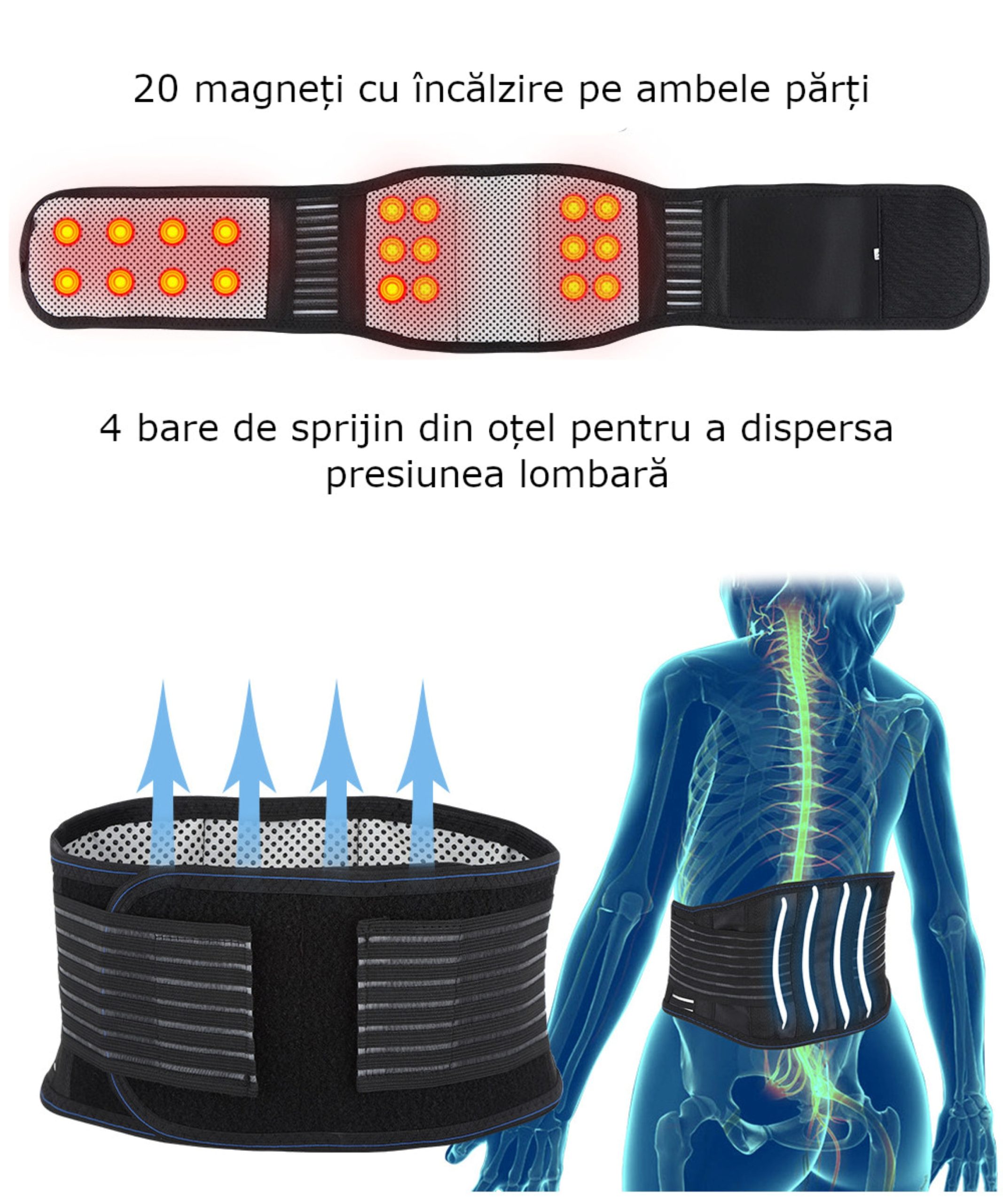 Centură reglabilă pentru susținerea taliei și zonei lombare - imagine 10