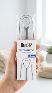 Dent92 2 Buc. Curățător de Limbă din Oțel Inoxidabil