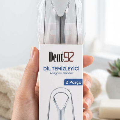 Dent92 2 Buc. Curățător de Limbă din Oțel Inoxidabil