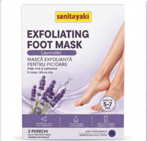 Mască Exfoliantă pentru Picioare cu Lavandă – 2 Perechi | Pentru Tălpi Catifelate și Îngrijite