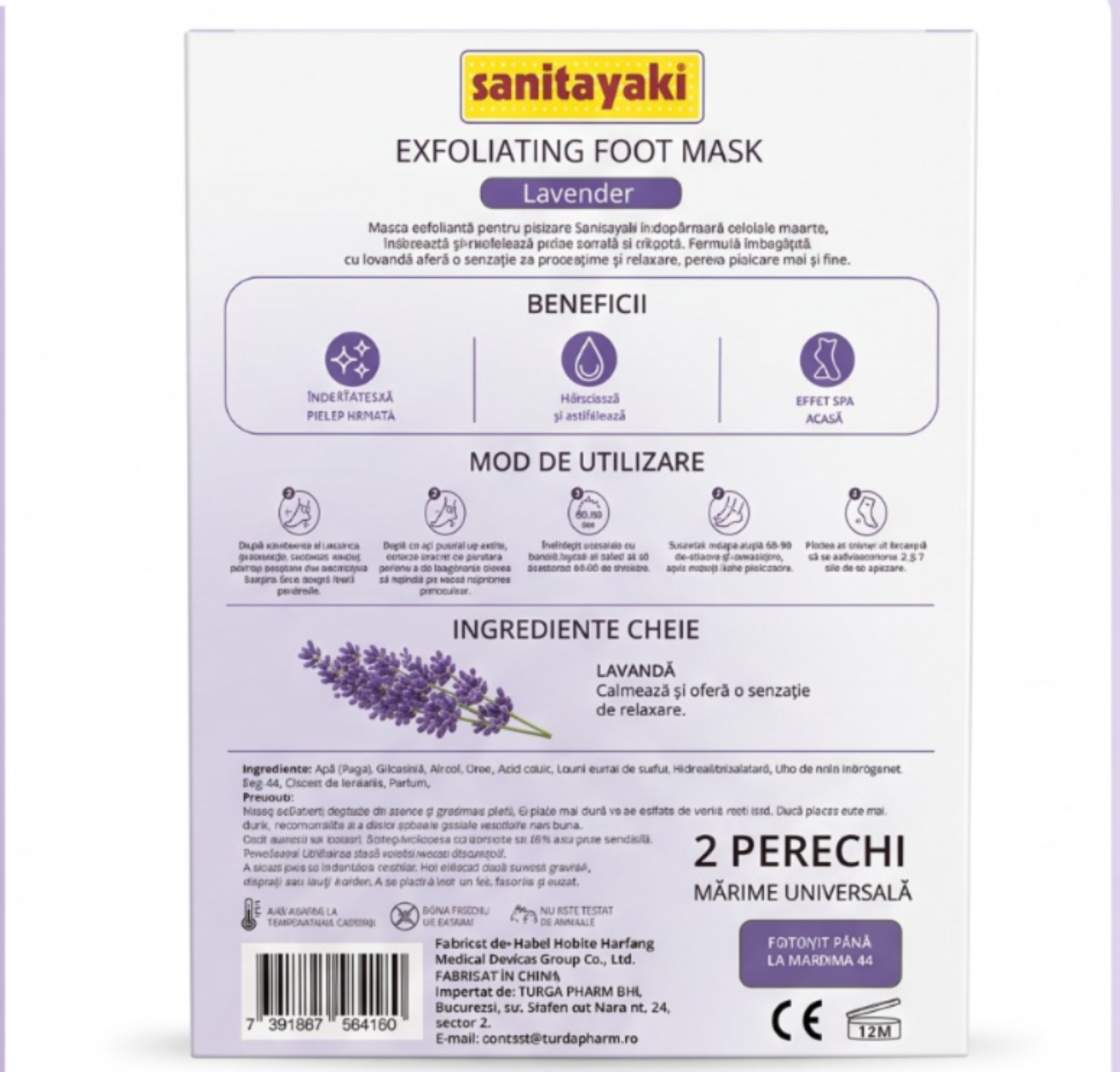 Mască Exfoliantă pentru Picioare cu Lavandă – 2 Perechi | Pentru Tălpi Catifelate și Îngrijite - imagine 6