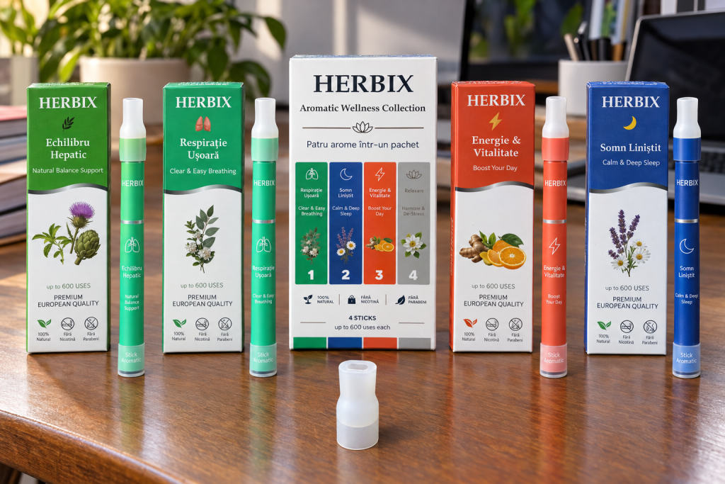 HERBIX Inhalator de Arome Tip Stilou fără Nicotină – Până la 600 de Pufuri